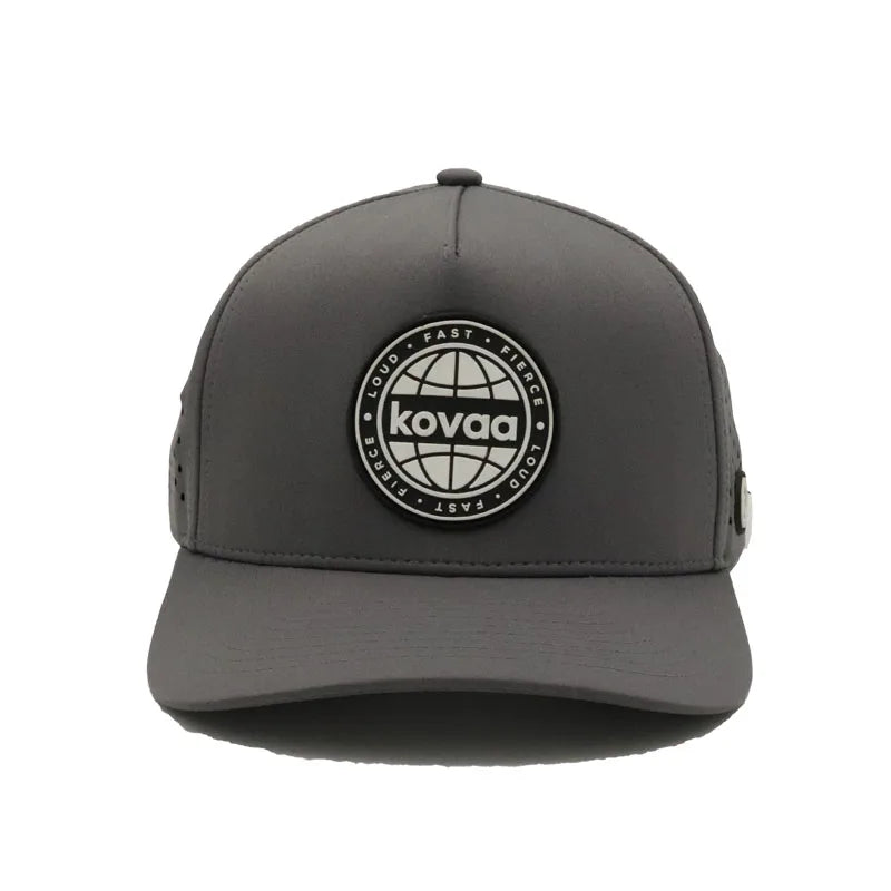 Wholesale Custom Structured Waterproof Laser Cut Hole Perforated Curved Brim 5 Panel Sport Baseball Hat for Outdoor Cycling