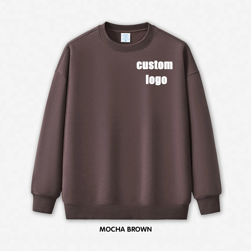 350g 100% Cotton 3D Embossed Sweatshirt | Custom Streetwear Logo Embroidered Crewneck