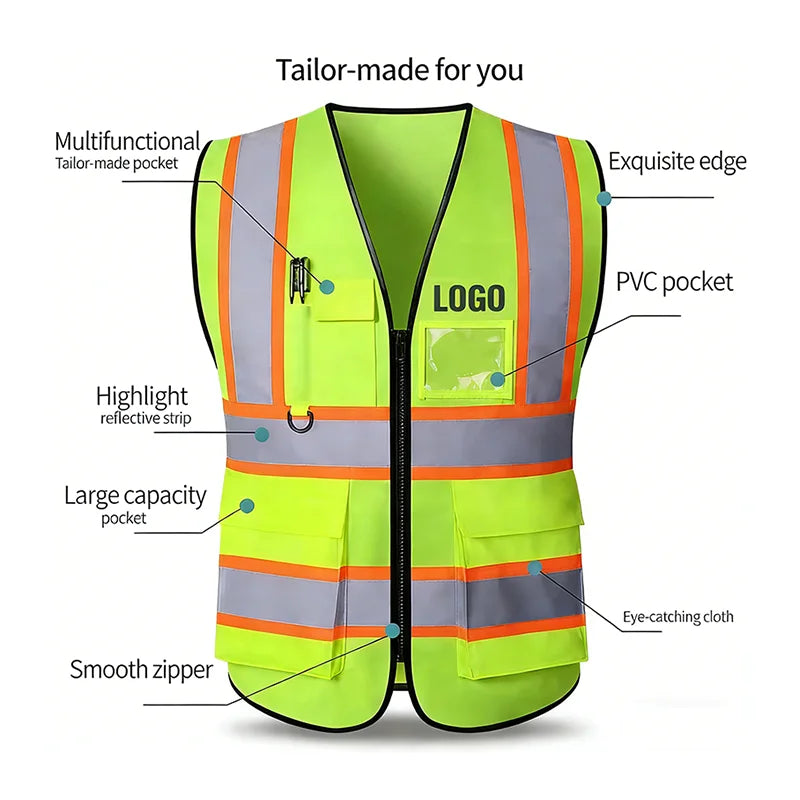 High Visibility Reflective Safety Vest Industrial Traffic Security Uniform