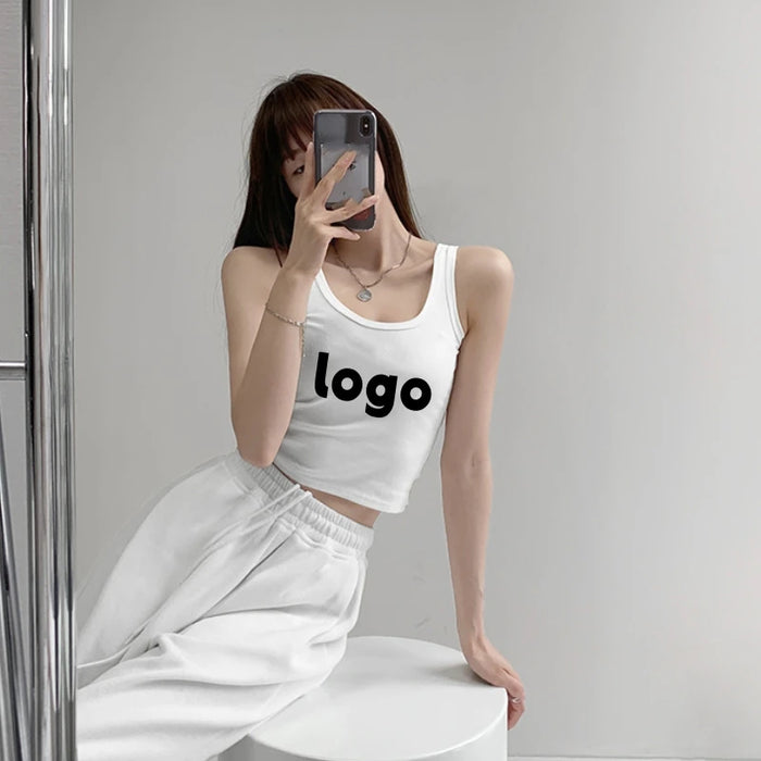 Customized Knitted Spandex Cotton Crop Tank Top for Summer