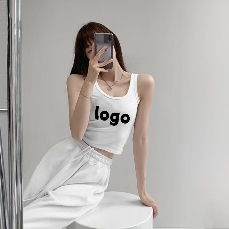 Customized Knitted Spandex Cotton Crop Tank Top for Summer