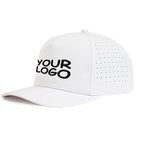 Wholesale 100% Acrylic Laser Cut Perforated Baseball Caps for Alumni Sports Hole Perforations and Rubber Patch Dad Hat
