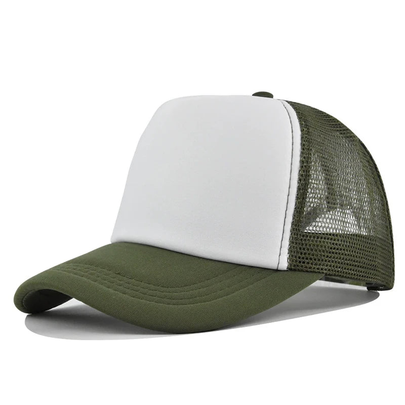 Custom Curved Brim 5 Panel Foam Trucker Cap | 100% Polyester Breathable Unisex Hat | Bulk OEM Wholesale