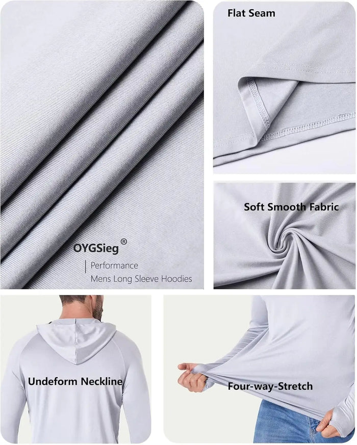 Polyester Spandex Interlock Knit Performance Hooded Shirt