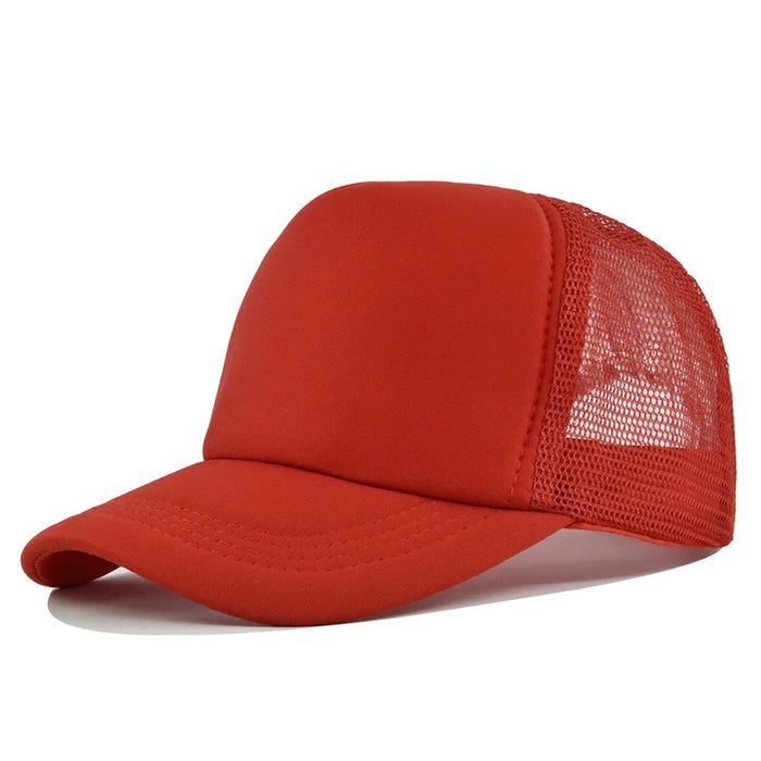 Custom Curved Brim 5 Panel Foam Trucker Cap | 100% Polyester Breathable Unisex Hat | Bulk OEM Wholesale