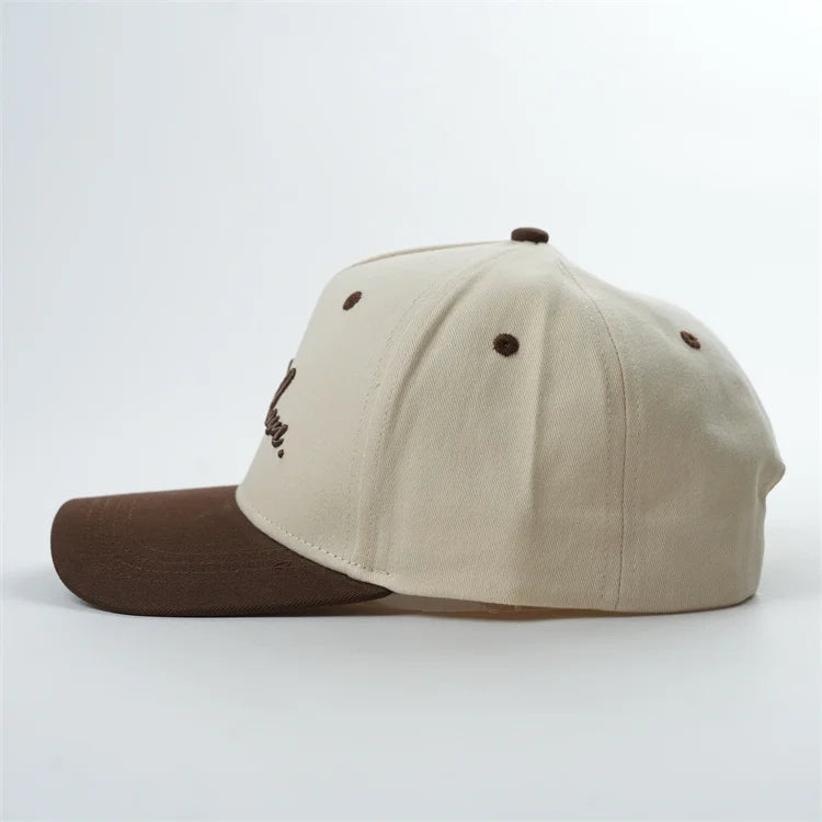Washed Cotton Twill Embroidery 5 Panel Dad Cap | Custom Baseball Hats Wholesale