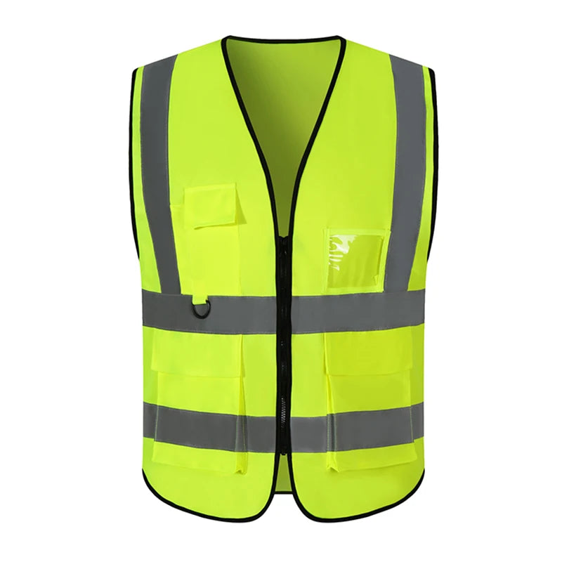 100% Polyester Mesh High Visibility LED Reflective Safety Vest with Utility Pockets
