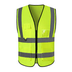 100% Polyester Mesh High Visibility LED Reflective Safety Vest with Utility Pockets