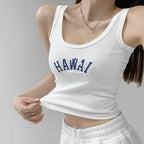 Customized Knitted Spandex Cotton Crop Tank Top for Summer
