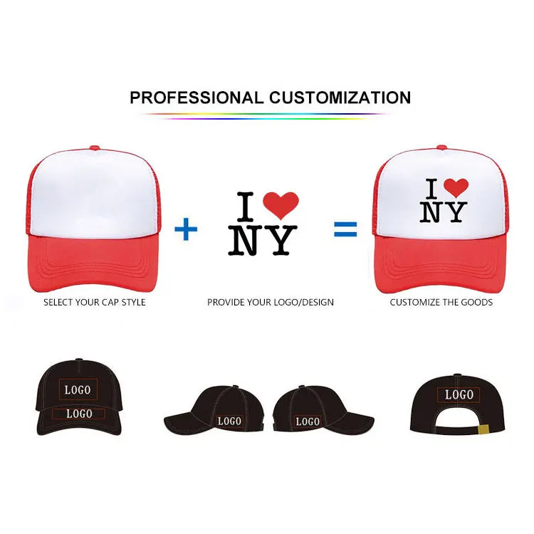 100% Polyester Mesh 3D Embroidery Sports Cap | OEM Custom Trucker Hat with Logo