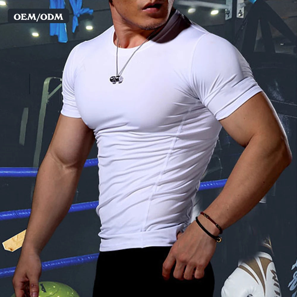Polyester Spandex Interlock Knit Athletic Workout T-Shirt
