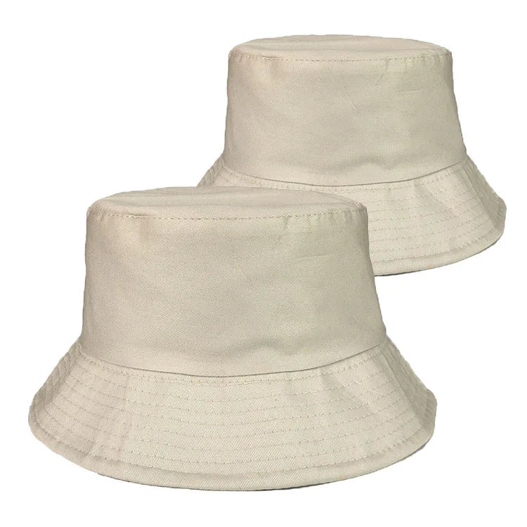 100% Cotton Canvas Embroidered Logo Fisherman Cap | Wholesale Adults Bucket Hats