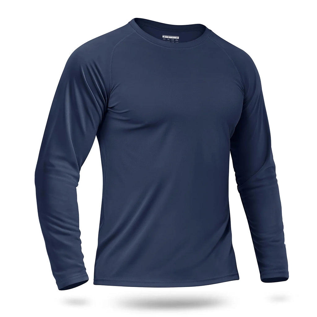 Custom LOGO Men's Sun Protection T-Shirt 145g Polyester Long Sleeve Sun Protection T-Shirt Bulk Wholesale