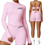 Nylon Spandex Blend Seamless Knit Workout Set