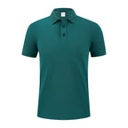 Customization Embroidery Logo 215Grams Knitted Polyester Embroidery Men Polo Shirt Work Uniform Clothes