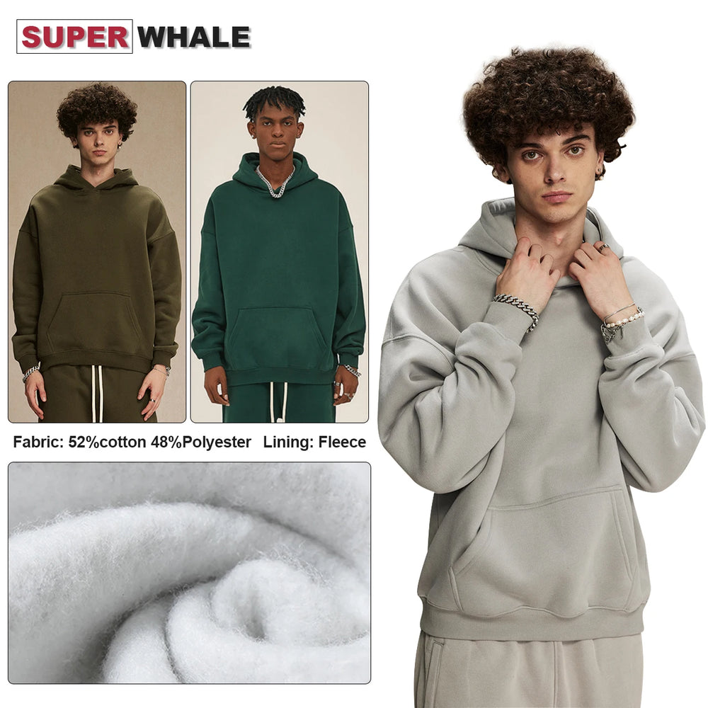 Oversized Hoodie Custom logo High Weight 350gsm Oversized Blank Pullover Hoodie for Mens Drops