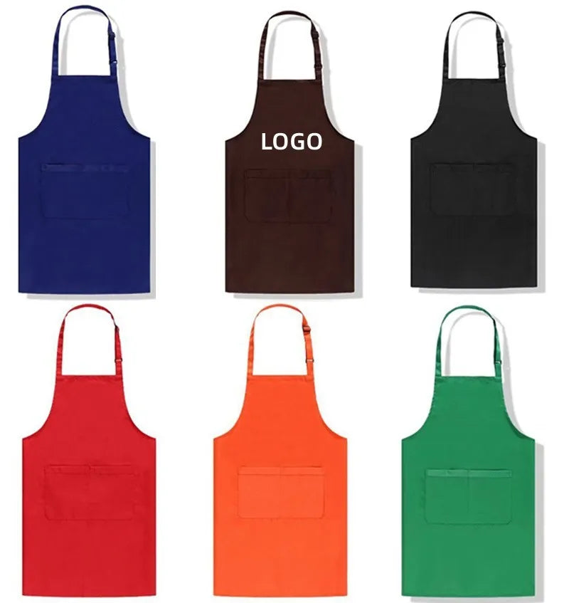 Heavy-Duty Canvas Cross-Back Kitchen Work Apron with Utility Pockets