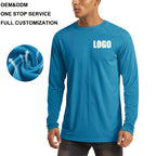 Custom LOGO Men's Sun Protection T-Shirt 145g Polyester Long Sleeve Sun Protection T-Shirt Bulk Wholesale