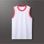 Lightweight 100% Polyester Stripe Trim Basketball Jersey | Custom Sleeveless Tank Tops
