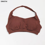 Seamless Ribbed Nylon-Spandex Women's Gym Set 2-Piece Sports Bra and Leggings