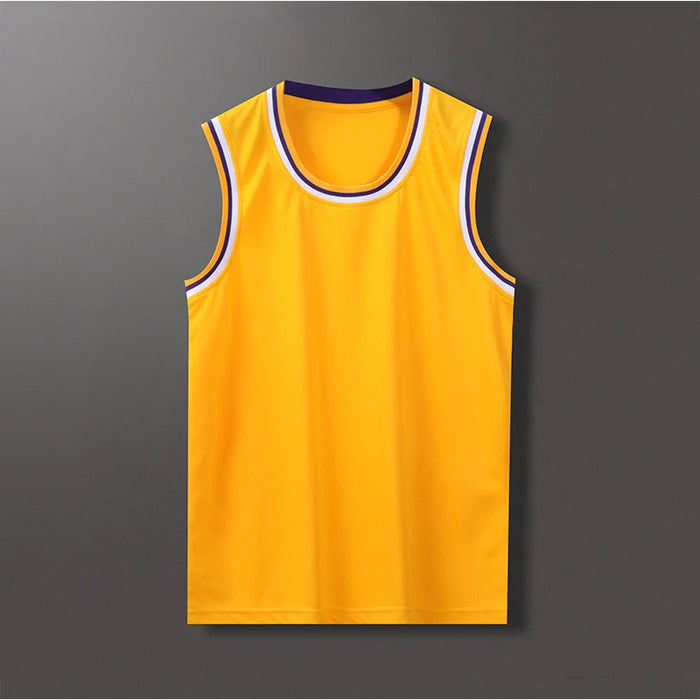 Lightweight 100% Polyester Stripe Trim Basketball Jersey | Custom Sleeveless Tank Tops