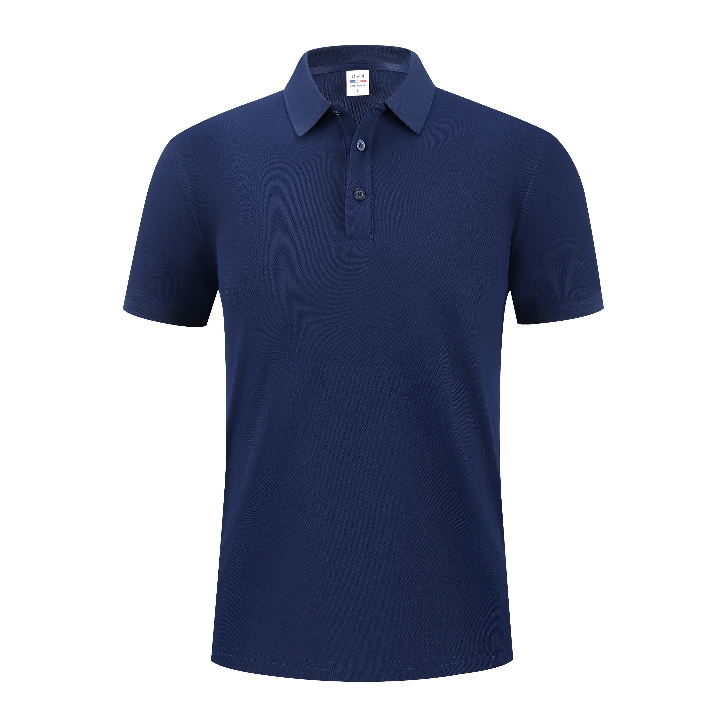 Customization Embroidery Logo 215Grams Knitted Polyester Embroidery Men Polo Shirt Work Uniform Clothes