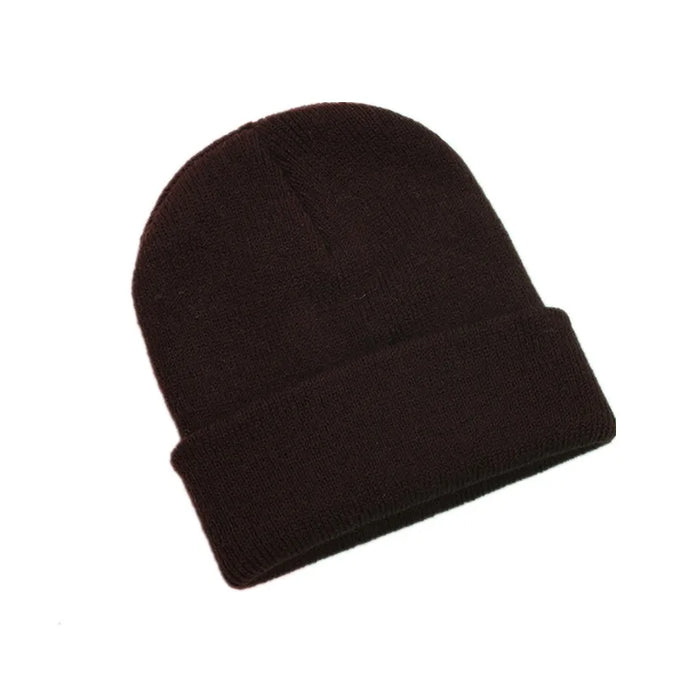 100% Acrylic Jacquard Fabric Custom Logo Striped Winter Ski Traveling Beanie Hats