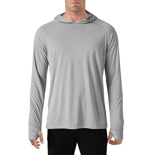 145g Knitted 100% Polyester Long Sleeve Fishing Shirt Men Rash Guard