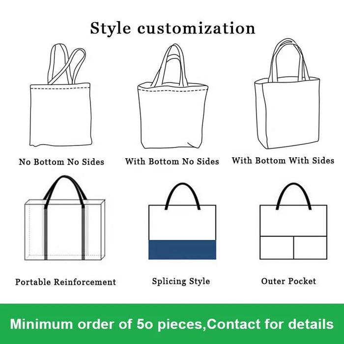 Heavyweight Cotton Canvas Reinforced Stitching Tote Bag