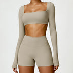 Nylon Spandex Seamless Knitted Scrunch Leggings Sports Outfit