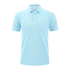 Customization Embroidery Logo 215Grams Knitted Polyester Embroidery Men Polo Shirt Work Uniform Clothes