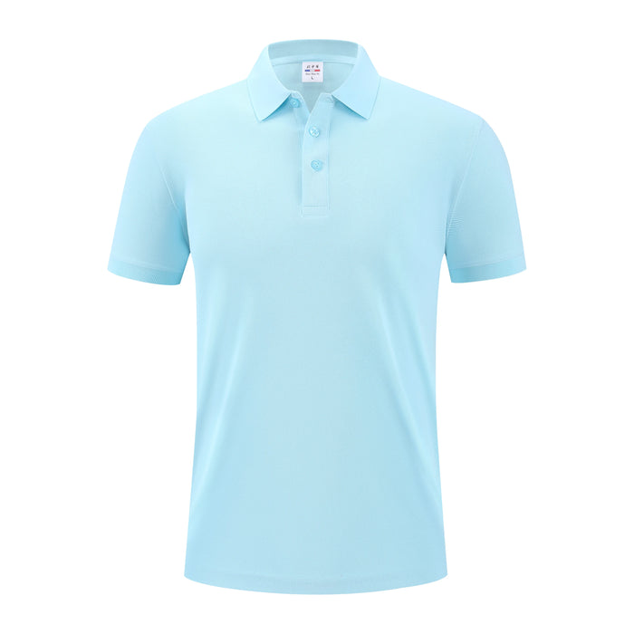 Customization Embroidery Logo 215Grams Knitted Polyester Embroidery Men Polo Shirt Work Uniform Clothes