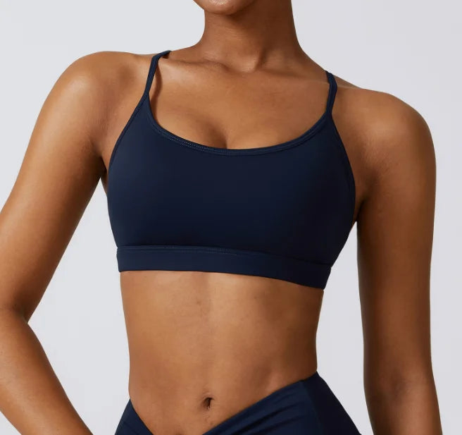 Nylon Spandex Double Knit Longline Sports Bra