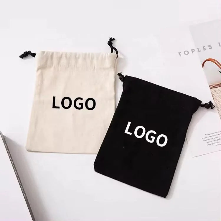 Organic Canvas Silk-Screened Jewelry Pouch