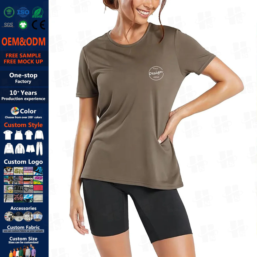 50/50 Blend 110-300GSM Puff Finish Short Sleeve Tshirts Custom Fitness Tops