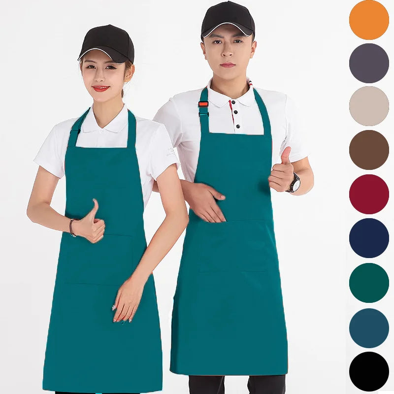 Polyester-Cotton Canvas Reinforced-Stitch Multi-Pocket Boutique Apron