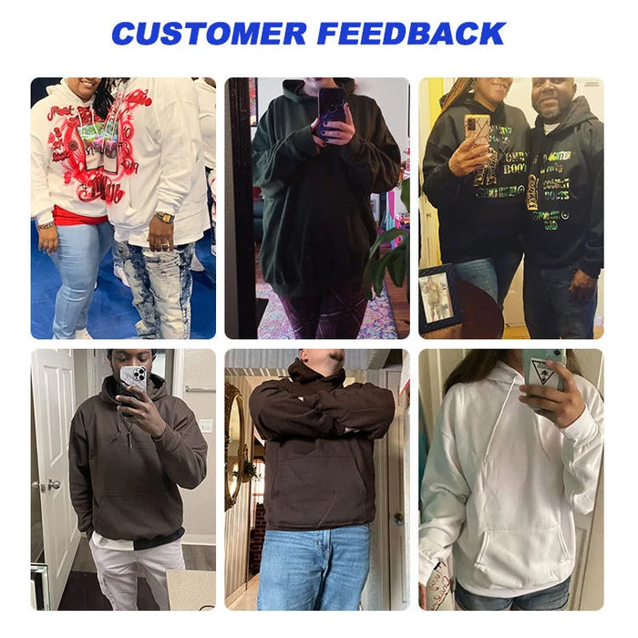 Heavyweight 350gsm Cotton Polyester Pullover Sweatshirt High Fit Blank Blanks