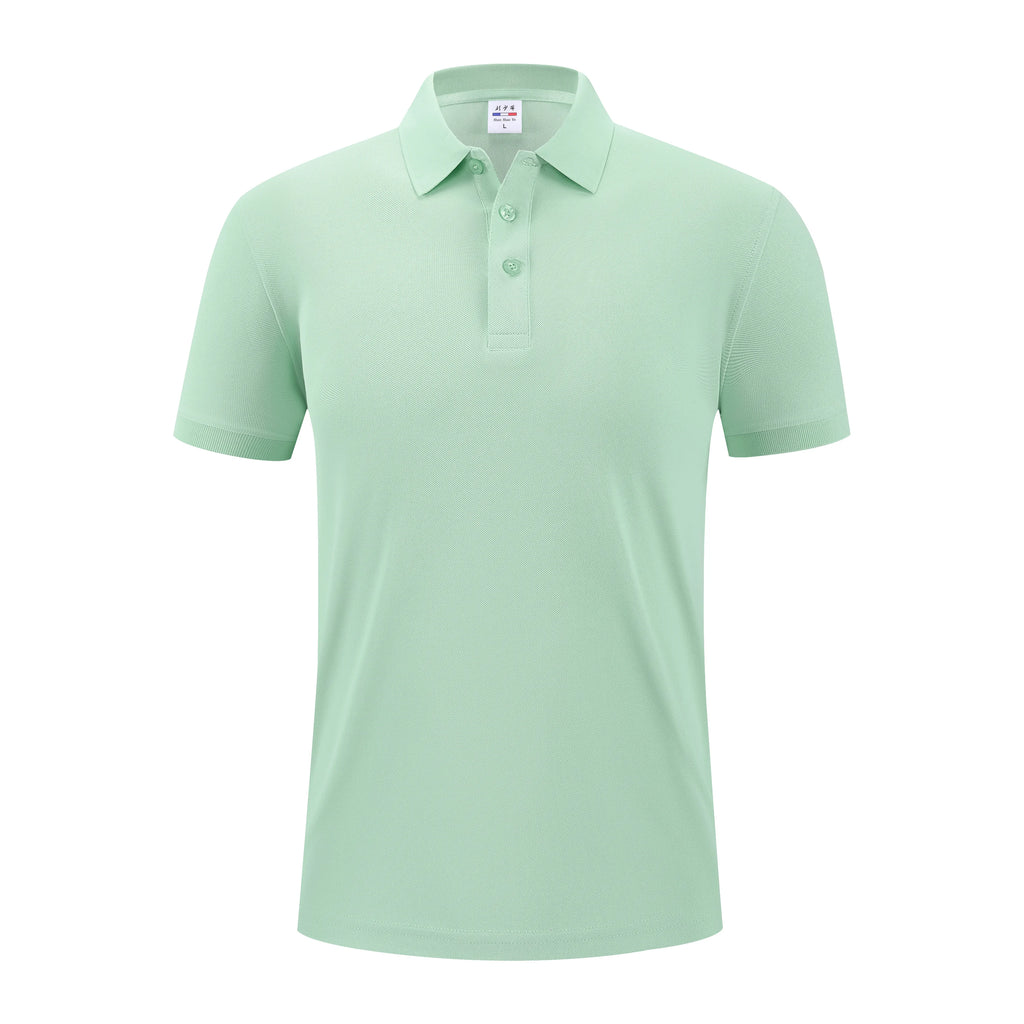 Customization Embroidery Logo 215Grams Knitted Polyester Embroidery Men Polo Shirt Work Uniform Clothes