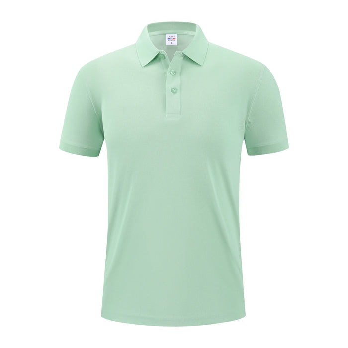 Customization Embroidery Logo 215Grams Knitted Polyester Embroidery Men Polo Shirt Work Uniform Clothes