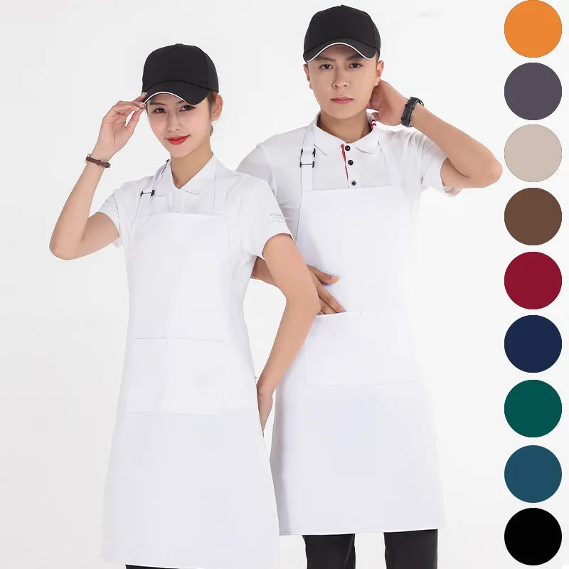 Polyester-Cotton Canvas Reinforced-Stitch Multi-Pocket Boutique Apron