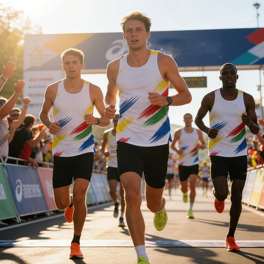100% Polyester 140g Sublimation Race Tank | Custom Sleeveless Running Top