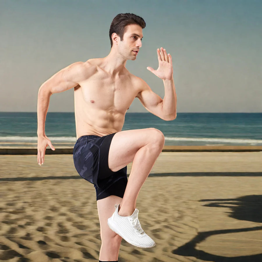 Custom Logo 2 in 1 Running Shorts Men Athletic Training Shorts