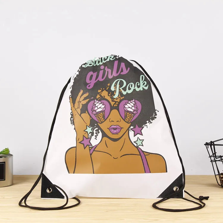 Nylon Sublimation Waterproof Drawstring Bag