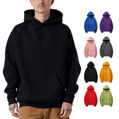 French Terry Drop Shoulder Men Hoodies | High Volume Custom Sourcing Blanks