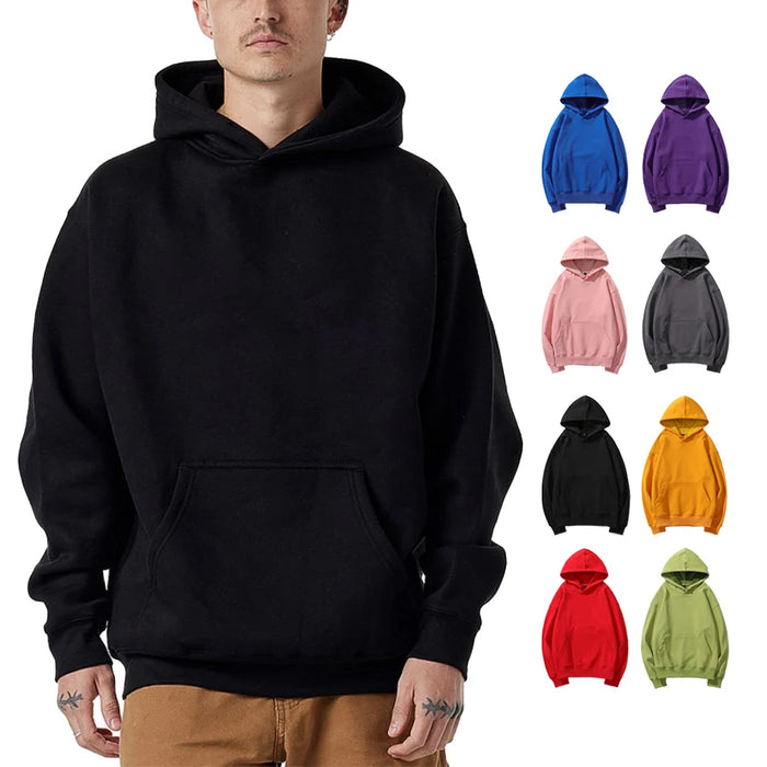 French Terry Drop Shoulder Men Hoodies | High Volume Custom Sourcing Blanks