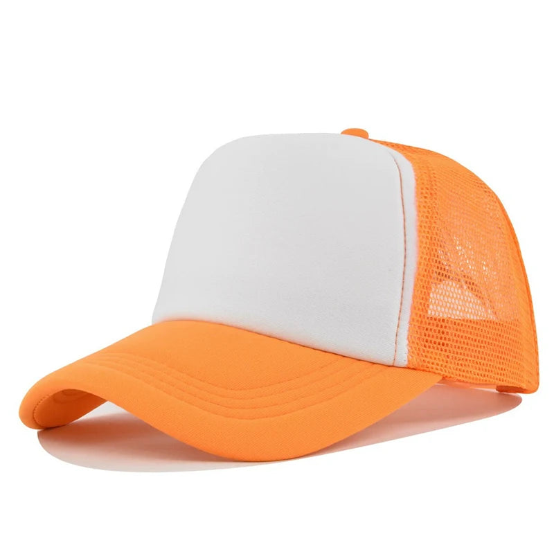 Custom Curved Brim 5 Panel Foam Trucker Cap | 100% Polyester Breathable Unisex Hat | Bulk OEM Wholesale
