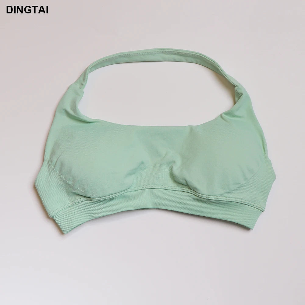 Seamless Ribbed Nylon-Spandex Women's Gym Set 2-Piece Sports Bra and Leggings