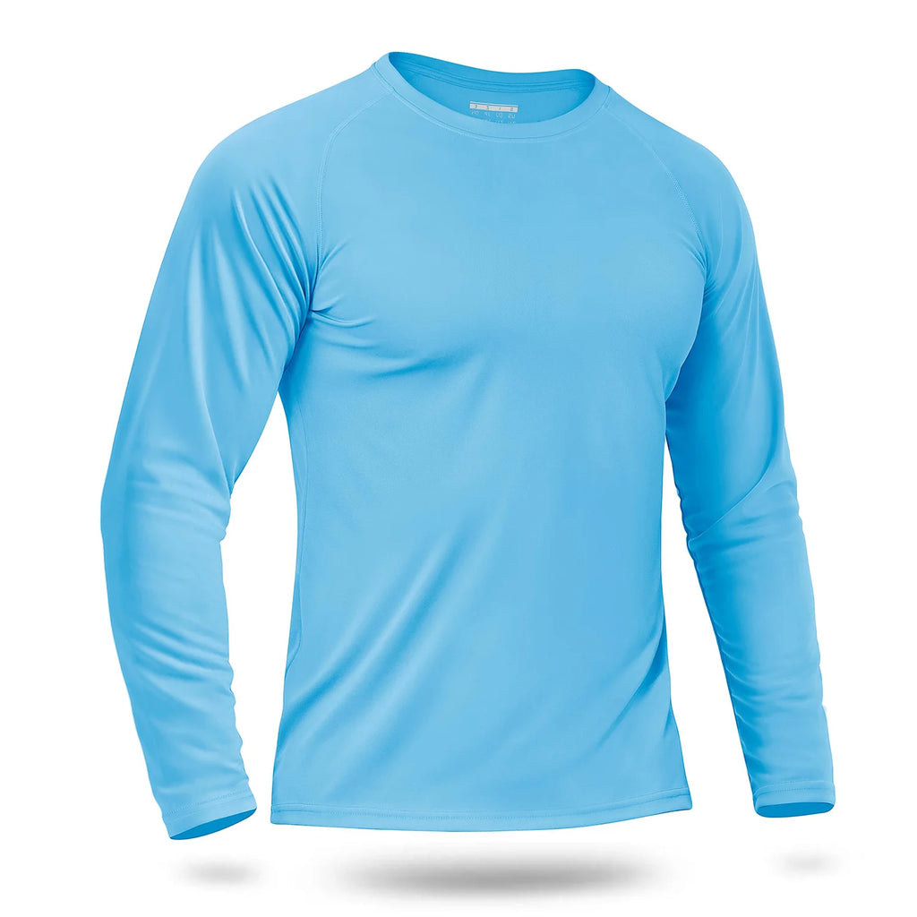 Custom LOGO Men's Sun Protection T-Shirt 145g Polyester Long Sleeve Sun Protection T-Shirt Bulk Wholesale