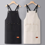 Adjustable Heavyweight Waxed Cotton Canvas Multi-Pocket Work Apron