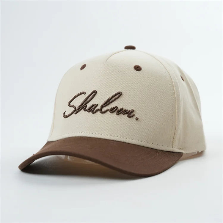 Washed Cotton Twill Embroidery 5 Panel Dad Cap | Custom Baseball Hats Wholesale